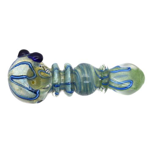 5” Decorative Triple Rim and Ball Glass Pipe - Design May Vary - (1 Count)-Hand Pipes, Rigs, & Bubblers