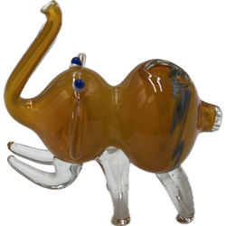 5" Extra Large Frit Elephant Hand Glass - Design May Vary - (1 Count)-Silicone Hand Pipe