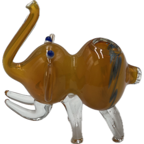 5" Extra Large Frit Elephant Hand Glass - Design May Vary - (1 Count)-Silicone Hand Pipe