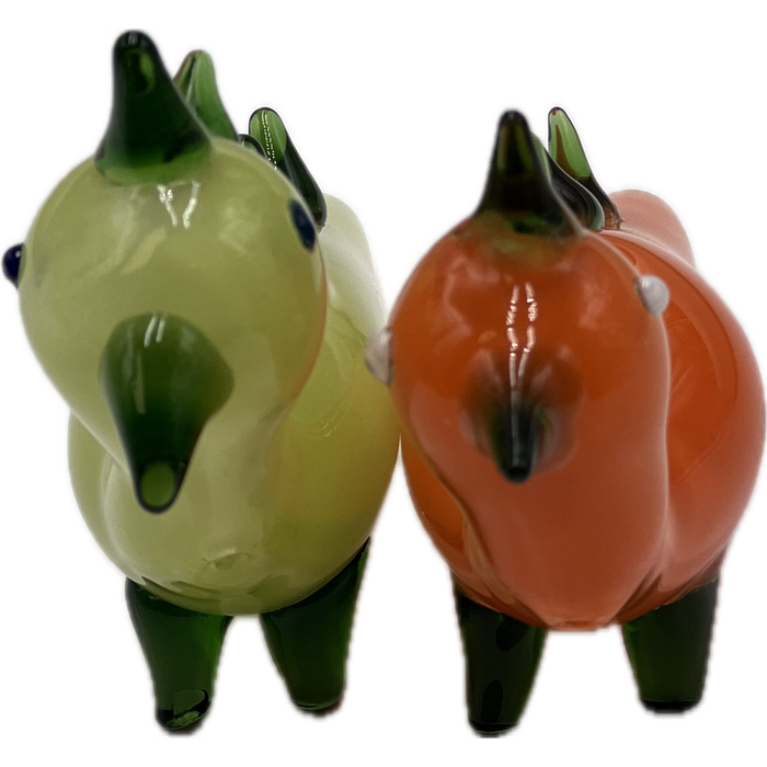 5" Frit Animal Hand Pipe - Design May Vary - (2 Count)-Hand Pipes, Rigs, & Bubblers