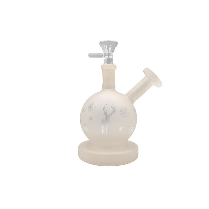 5" Frosted Etched Round Waterpipe - Etched Designs May Vary - (1 Count)-Hand Pipes, Rigs, & Bubblers