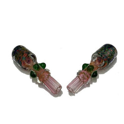 5" Growing Head Gold And Pink Hand Pipe - Design May Vary - (1 Count)-Hand Glass, Rigs, & Bubblers
