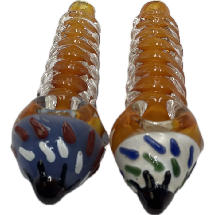5" Ice Cream Hand Glass - Design May Vary - (2 Count)-Silicone Hand Pipe