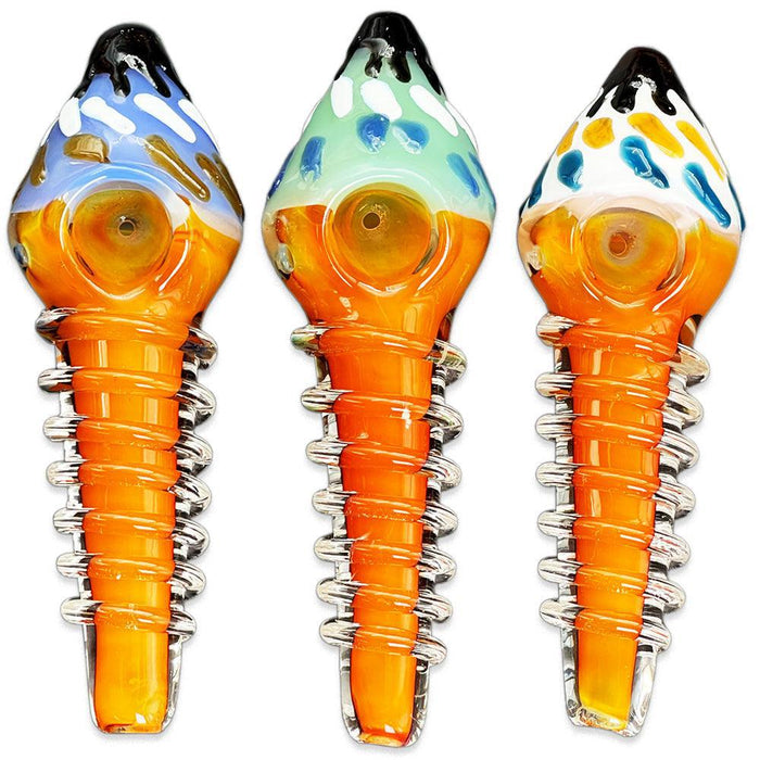 5" Ice Cream Hand Glass - Design May Vary - (2 Count)-Silicone Hand Pipe