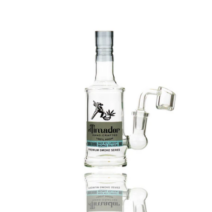 5" Micro El Timador Mini Rig L-Line Perc Water Pipe - Liquor Bottle Design - (1 Count)-Hand Pipes, Rigs, & Bubblers