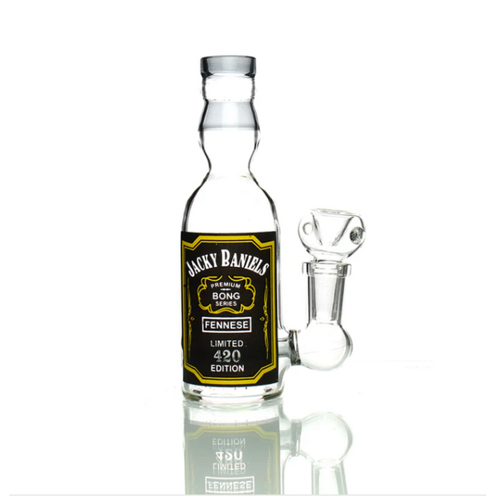 5" Micro Jacky L-Line Perc Water Pipe - Liquor Bottle Design - (1 Count)-Hand Pipes, Rigs, & Bubblers