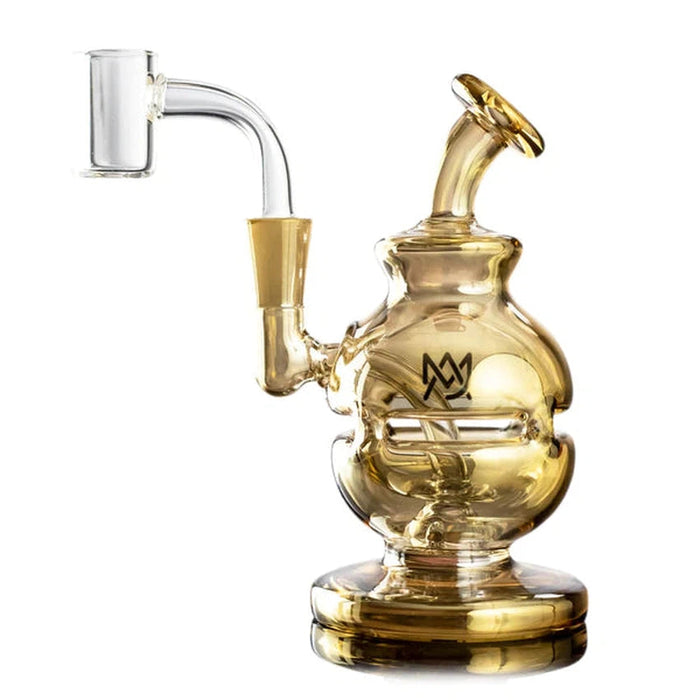 5" Mj Arsenal Royale Mini Dab Rig - Gold or Clear - (1 Count)-Hand Pipes, Rigs, & Bubblers