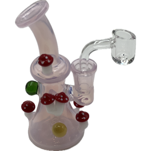 5" Mushroom Family Mini Rig - Design May Vary - (1 Count)-Silicone Hand Pipe