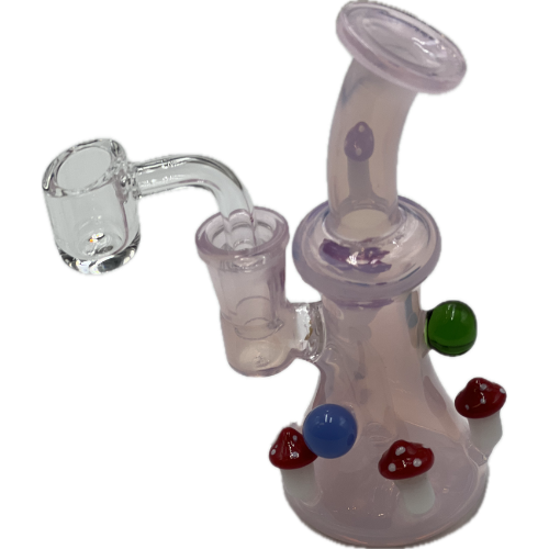 5" Mushroom Family Mini Rig - Design May Vary - (1 Count)-Silicone Hand Pipe