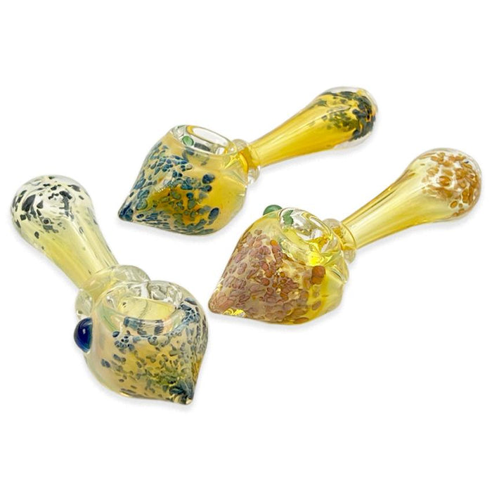 5" Pointy Frit Designed Hand Pipe - Design And Color May Vary - (1 Count)-Hand Pipes, Rigs, & Bubblers