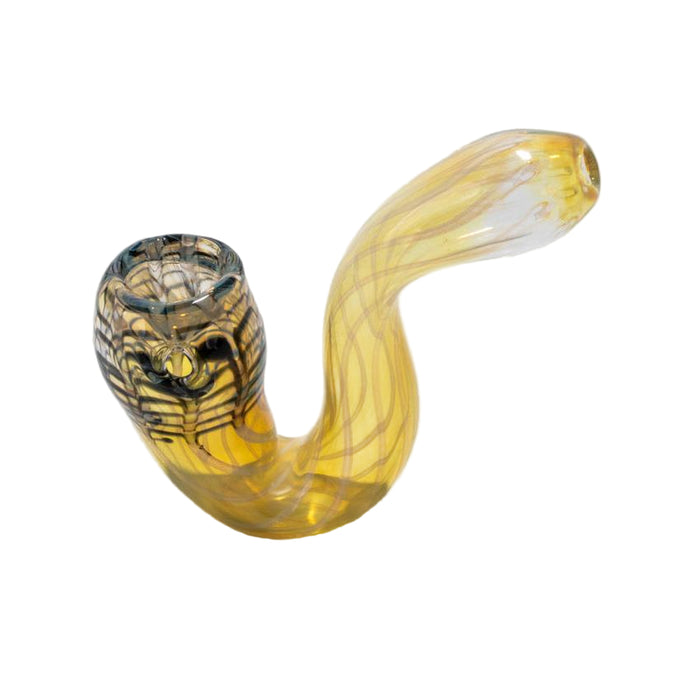 5" Sherlock-Style Fumed Yellow Glass Bubbler – 1 Count-Hand Pipes, Rigs, & Bubblers