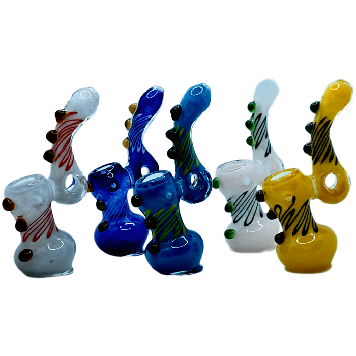 5" Single Ring 6 Dot Bubbler -Colors May Vary - (1 Count)-Hand Pipes, Rigs, & Bubblers