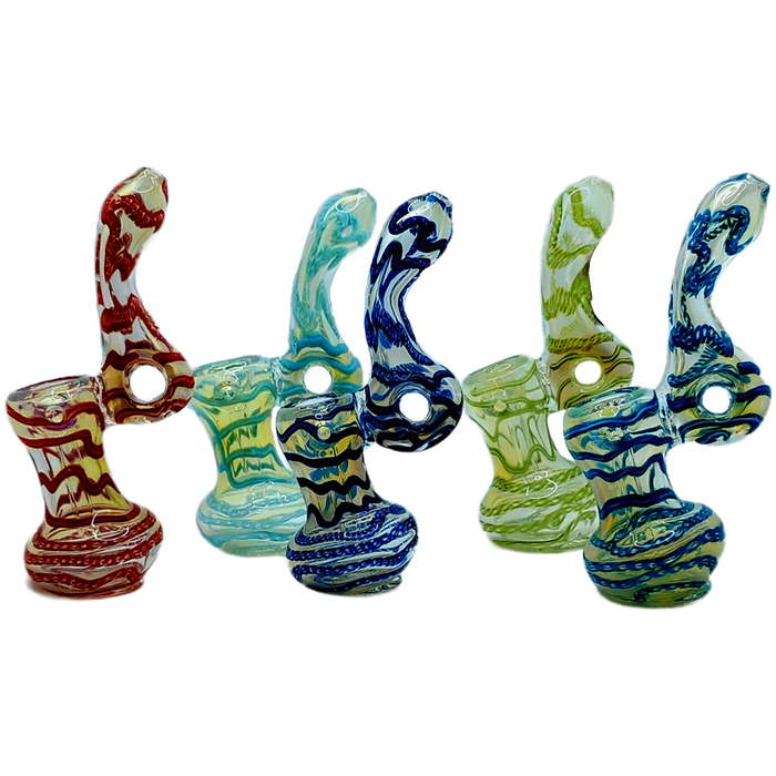 5" Single Ring Frit Bubbler -Colors May Vary - (1 Count)-Hand Pipes, Rigs, & Bubblers