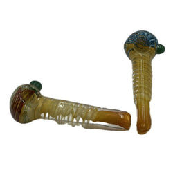 5" Yellow Spiral Hand Pipe - Design May Vary - (1 Count)-Hand Glass, Rigs, & Bubblers