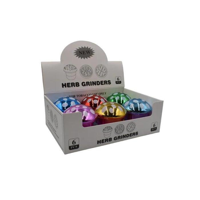 50mm 4 Part Grinder - Various Shrooms Designs - (6 Count Display)-Grinders