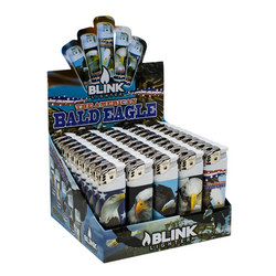 579 - Blink Lighter Display - Assorted Bald Eagle Designs - (50 Count Display)-Lighters and Torches