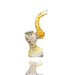 5.5″ Abstract Yellow Fume Swirl Sherlock Glass Bubbler - (1 Count)-Hand Pipes, Rigs, & Bubblers