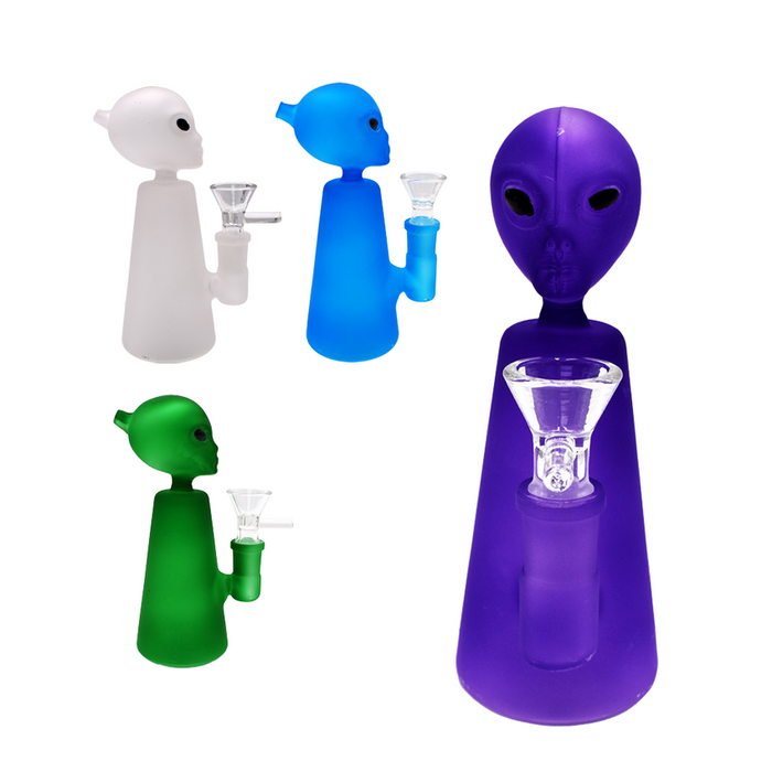 5.5" Alien Frosted Water Pipe- (1 Count)-Hand Pipes, Rigs, & Bubblers
