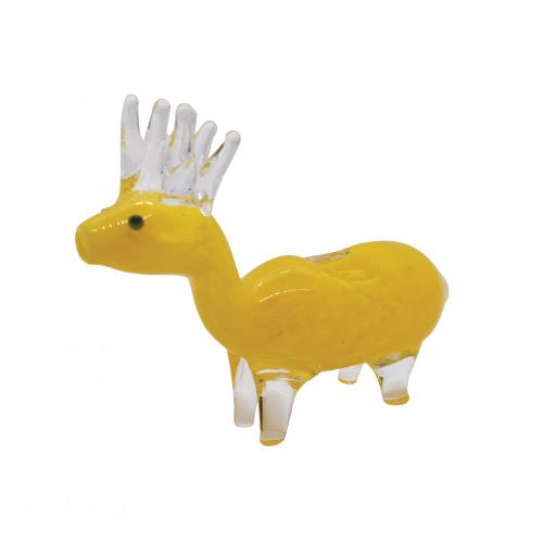 5.5" Deer Shaped Colorful Frit Glass Hand Pipe - Design May Vary - (1 Count)-Hand Glass, Rigs, & Bubblers