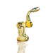 5.5″ Fumed Yellow & Blue Swirl Sherlock Glass Bubbler - (1 Count)-Hand Pipes, Rigs, & Bubblers