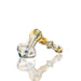 5.5" Fumed Yellow/Blue Frit Hammer Glass Bubbler - (1 Count)-Hand Pipes, Rigs, & Bubblers
