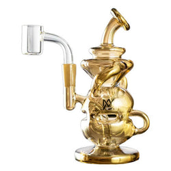 5.5" Mj Arsenal Infinity Mini Dab Rig - Gold - (1 Count)-Hand Glass, Rigs, & Bubblers