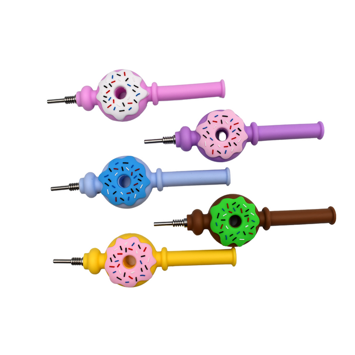 5.5" Silicone Donut Dab Straw - (1 Count)-Hand Pipes, Rigs, & Bubblers