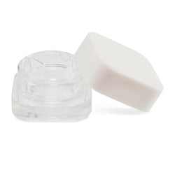 5ml Square Clear Glass Jar With Black Or White Lid - (250 Count)-Concentrate Containers and Accessories