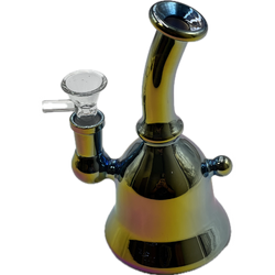 6" Chrome Rainbow Water Bubbler - Design May Vary - (1 Count)-Hand Glass, Rigs, & Bubblers