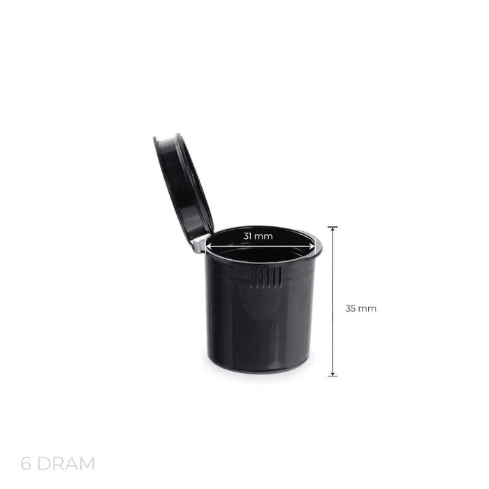 6 Dram Pop Top Vial - Black - Child Resistant (600 Count)-Pop Top Vials