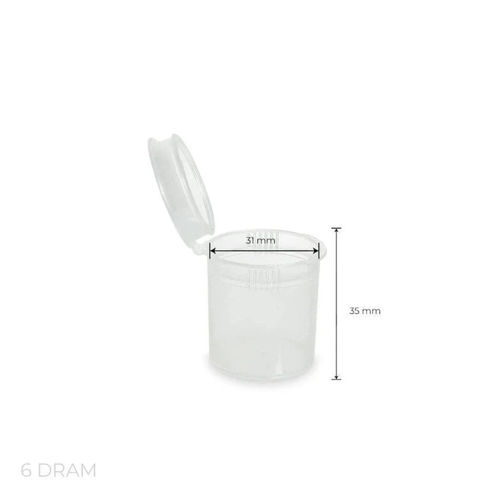 6 Dram Pop Top Vial - Clear - Child Resistant (600 Count)-Pop Top Vials