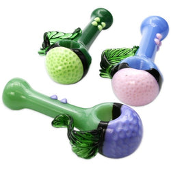 6" Leaf On Side Milky Glass Hand Pipe - Design May Vary - (1 Count)-Hand Glass, Rigs, & Bubblers