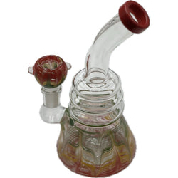 6" Rasta Glass Bubbler With Tire Perc - Design May Vary - (1 Count)-Hand Glass, Rigs, & Bubblers