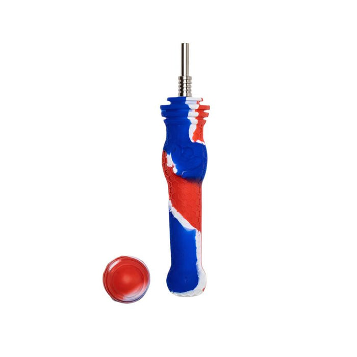 6" Silicone Honeycomb Dab Straw - Color May Vary - (1 Count)-Hand Pipes, Rigs, & Bubblers