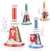 6” Straight Drop Shower Perc Glass WaterPipe – Egyptian Design - Color May Vary - (1 Count)-Hand Pipes, Rigs, & Bubblers