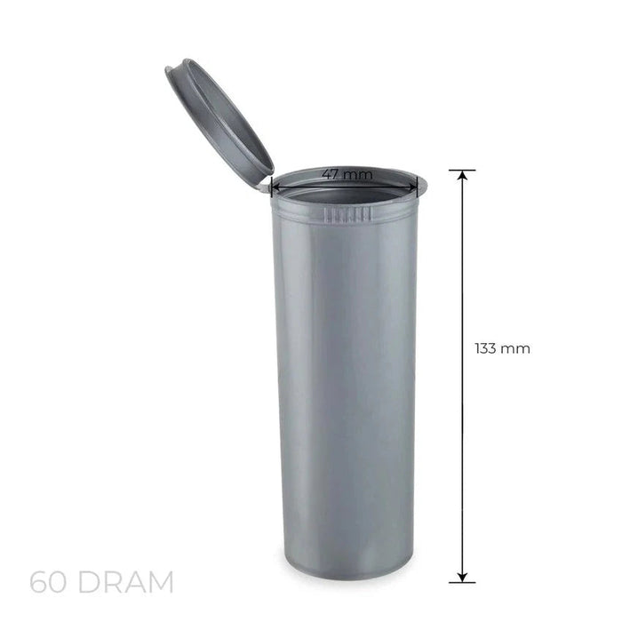 60 Dram Pop Top Vial - 1/2 Oz - Silver - (75 Count)-Pop Top Vials