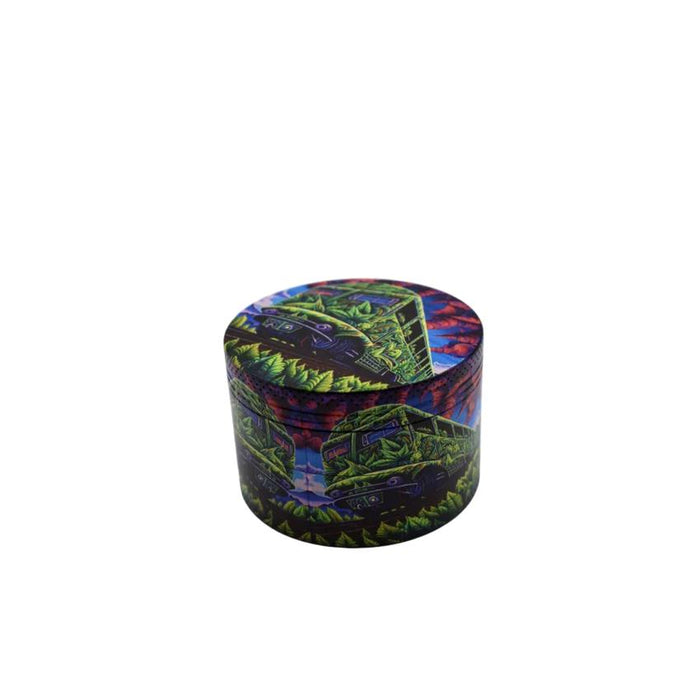 63mm 4 Part Grinder - Happy Bus - (1 Count)-Grinders