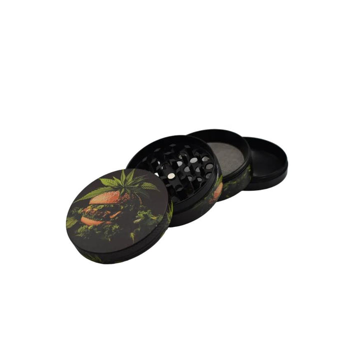 63mm 4 Part Grinder - Leaf Burger - (1 Count)-Grinders