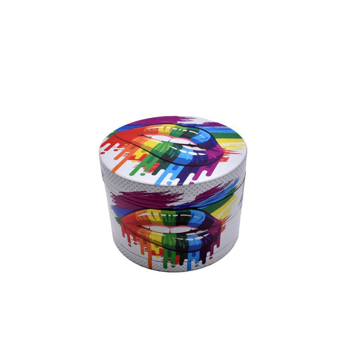 63mm 4 Part Grinder - Rainbow Hot Lips - (1 Count)-Grinders