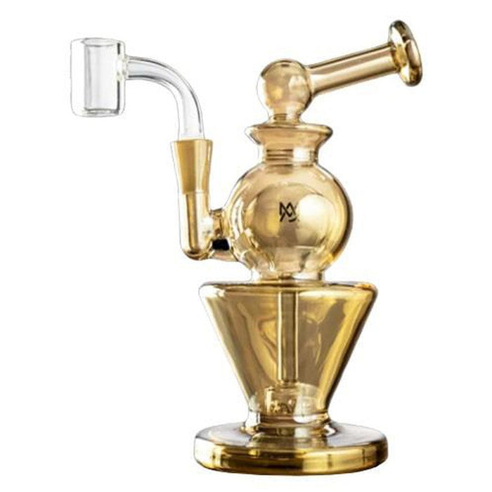 6.5" Mj Arsenal Gemini Mini Dab Rig - Clear or Gold - (1 Count)-Hand Pipes, Rigs, & Bubblers