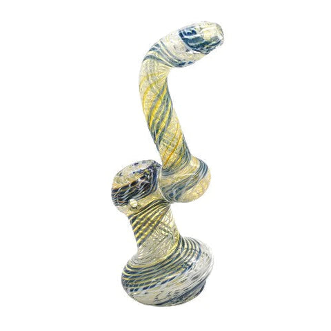 7" Full Color Glass Water Bubbler - Design May Vary - (1 Count)-Hand Pipes, Rigs, & Bubblers