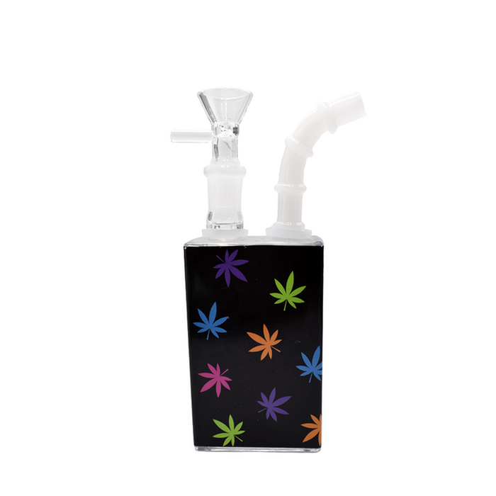 7" Juice Box Water Pipe - Colored Leaf - (1 Count)-Hand Pipes, Rigs, & Bubblers