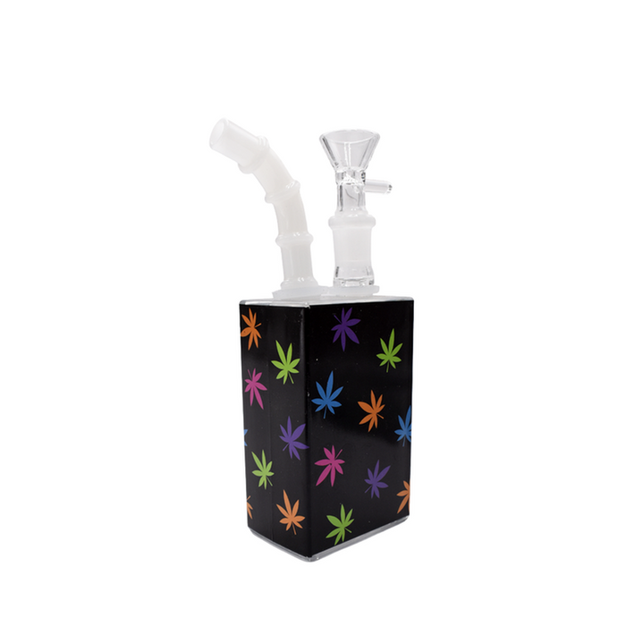 7" Juice Box Water Pipe - Colored Leaf - (1 Count)-Hand Pipes, Rigs, & Bubblers