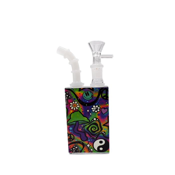 7" Juice Box Water Pipe - Ying Yang Shroom - (1 Count)-Hand Pipes, Rigs, & Bubblers