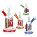 7” Outer Bowl Glass Water Pipe – Egyptian Design - Various Colors - (1 Count)-Hand Pipes, Rigs, & Bubblers