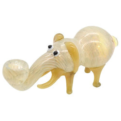 7" Tusk Up Elephant Glass Handpipe - Design May Vary - (1 Count)-Hand Glass, Rigs, & Bubblers