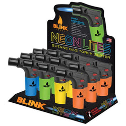 727 - Blink Torch Display - Assorted Neon Colors - (12 Count Display)-Lighters and Torches