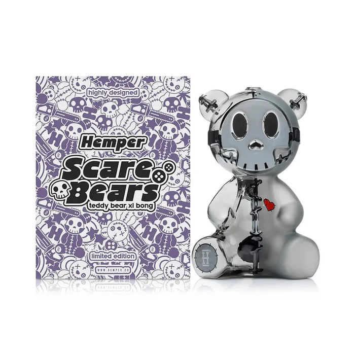 7.1” Hemper Scare Bears Teddy Bear XL Bong - (1 Count)-Hand Pipes, Rigs, & Bubblers