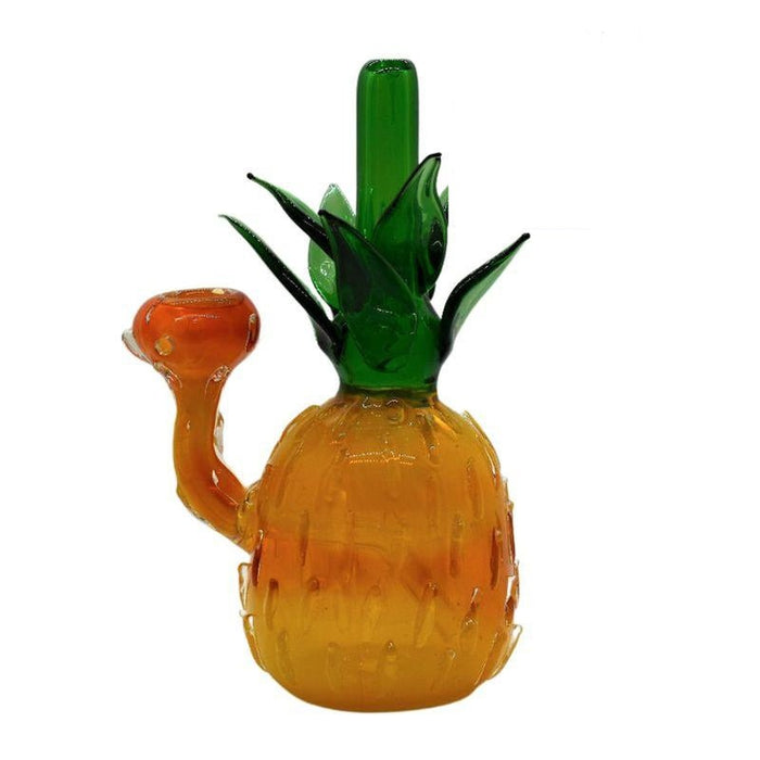 7.5" Pineapple Inspired Bubbler - Built In Downstem & Bowl - Color May Vary - (1 Count)-Hand Pipes, Rigs, & Bubblers