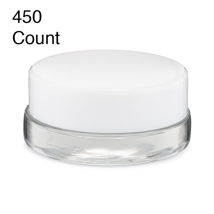 7ml Clear Glass Concentrate Container - Black or White Cap (450 Count)-Concentrate Containers and Accessories